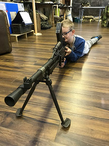 Young Visitor and Bren Gun