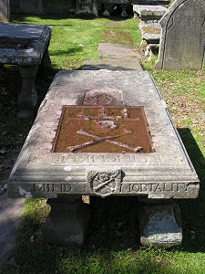 Table Stone with Skull & Crossbones