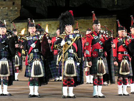 Pipers During the Massed Pipes and Drums