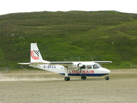 Loganair's Aircraft Takes Off from Fair Isle