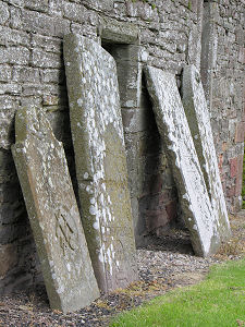 Gravestones Against South Wall