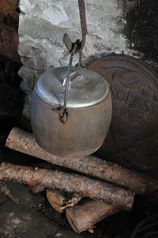 Cooking Pot on Kitchen Fire