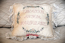 Pillow Embriodered with Queen Mother's Christian Names
