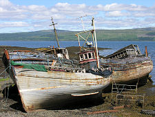 Old Boats on the Shore of  Salen Bay