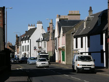 Newmilns Main Street, with the Loudoun Arms in the Distance