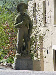 Statue Outside Meldrum Arms Hotel