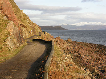 The Single Track B8043 Alongside Loch Linnhe North of Kingairloch