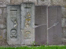 Four Old Grave Markers in Kirkyard