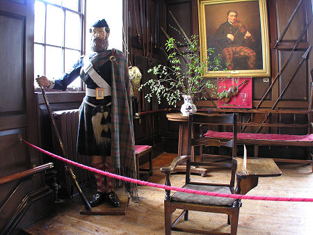Niel Gow's Portrait, Fiddle and Chair in the Ballroom at Blair Castle