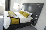 One of the bedrooms at Hotel Hebrides