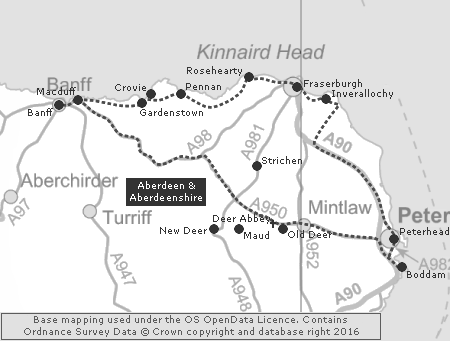 Clickable Map of the Banff & Peterhead Tour