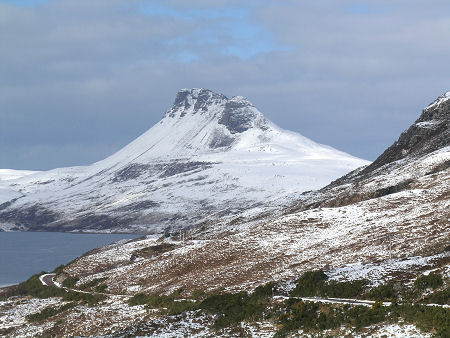 Stac Pollaidh from the East Under March Snow