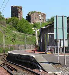 Ardrossan Town Station and Ardrossan Castle