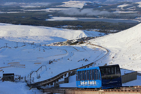 The Funicular En Route in Winter