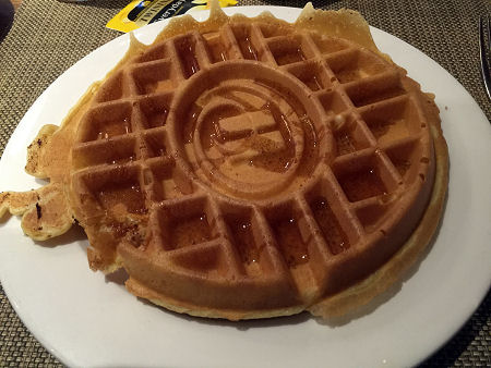 A Superb Breakfast Waffle, with Maple Syrup
