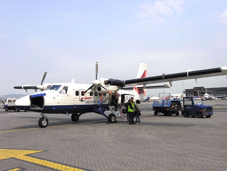 Boarding a Twin Otter at Glasgow Airport