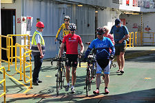 Cyclists Arriving by Ferry