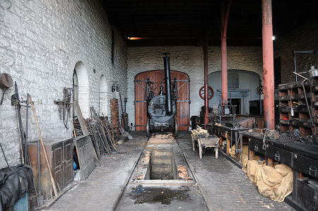 Inside the Great Shed at the Pockerley Waggonway