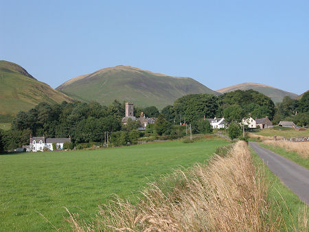 Durisdeer from the South-West with the Lowther Hills Beyond
