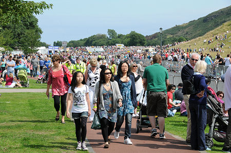 Crowds Waiting for the Cavalcade Near Holyrood Palace