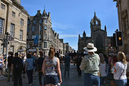 Looking Down the Royal Mile During the Fringe