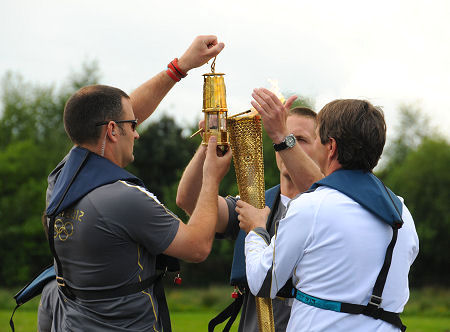 The Olympic Torch Being Lit at the Falkirk Wheel, 13 June 2012