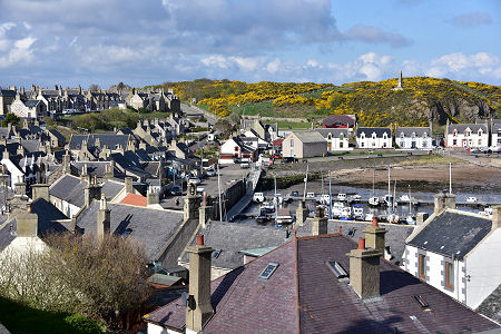 Findochty Harbour and Village Seen from the East