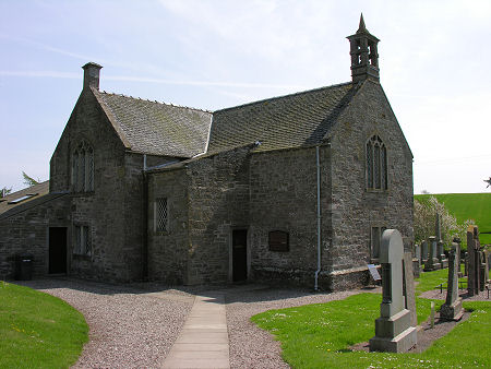 Aberlemno Kirk, with the Cross Slab on the Far Right