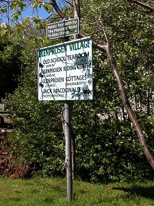 Direction Sign in Glenprosen Village