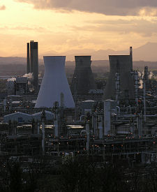 Oil Refinery at Dusk