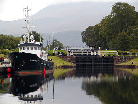 The Caledonian Canal at Corpach, with Ben Nevis in Cloud