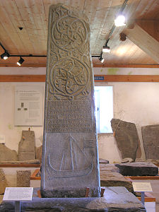 Shaft of Stone Cross with Ship Motif