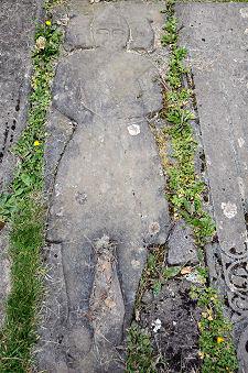 Worn Grave Slab of a Knight