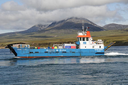 The Jura Ferry Approaching Port Askaig with the Paps in the Background