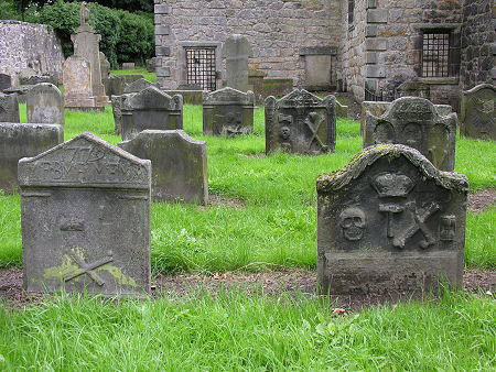 Some of the Gravestones with the Old Kirk in the Background