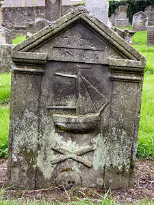 A Ship on a 1782 Gravestone