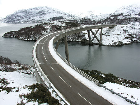 The Kylesku Bridge in Snow