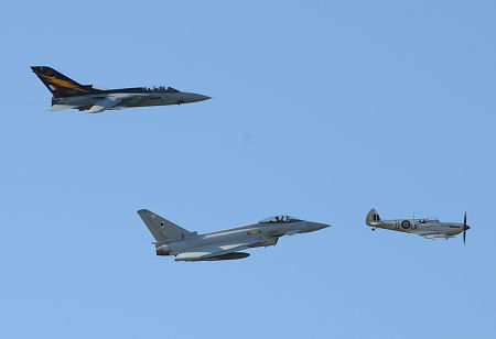 Unique Flypast of Spitfire, Tornado and Typhoon to Mark the Parade of 6 Squadron Standard