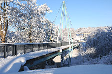 River Almond Footbridge After Snow