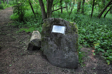Closer View of Stone and Plaque