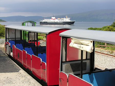 A Train at Craignure Station with the Oban Ferry in the Background