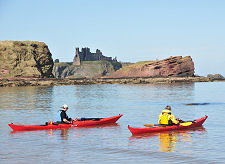 Canoes and Tantallon Castle