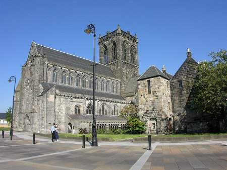 Paisley Abbey from the South-West, with the Palace on the Right