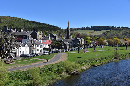 Peebles Seen from the Tweed Bridge