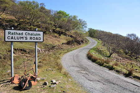 The Steeply Climbing Start of Calum's Road at  Brochel