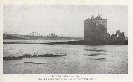 Rosyth Castle in 1906. View from a postcard sent in about 1915.