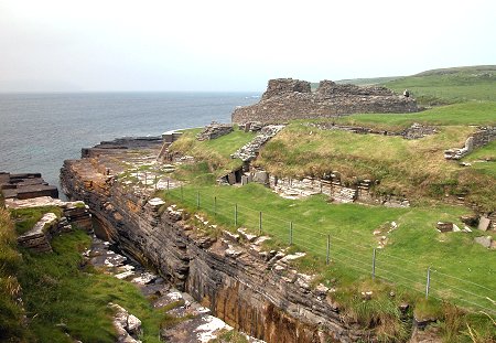 Wider View of the Broch with the South-Eastern Rock Cut Ditch in the Foreground
