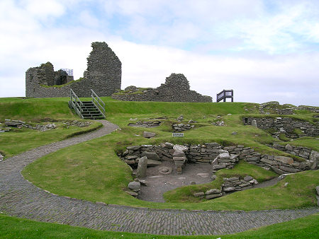 Jarlshof, Showing the Iron Age Village in the Foreground and the Old House of Sumburgh Beyond