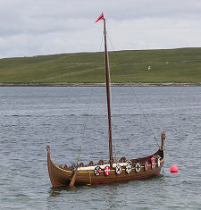 Viking Longboat Moored at Lerwick