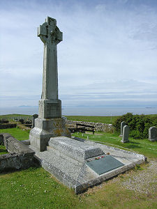 The Grave of Flora MacDonald.  The  Western Isles are just visible as a grey line along the horizon.